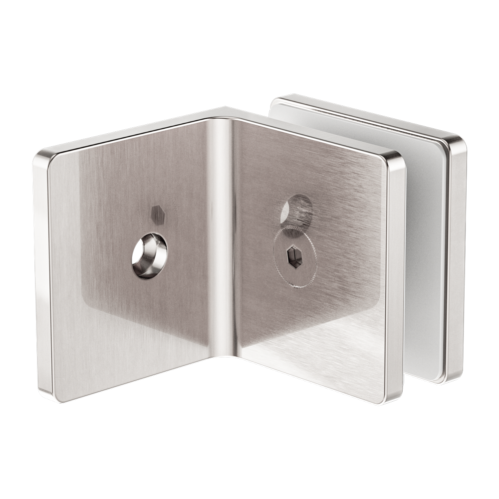 90 DEGREE GLASS TO WALL BRACKET 10MM GLASS GUN METAL