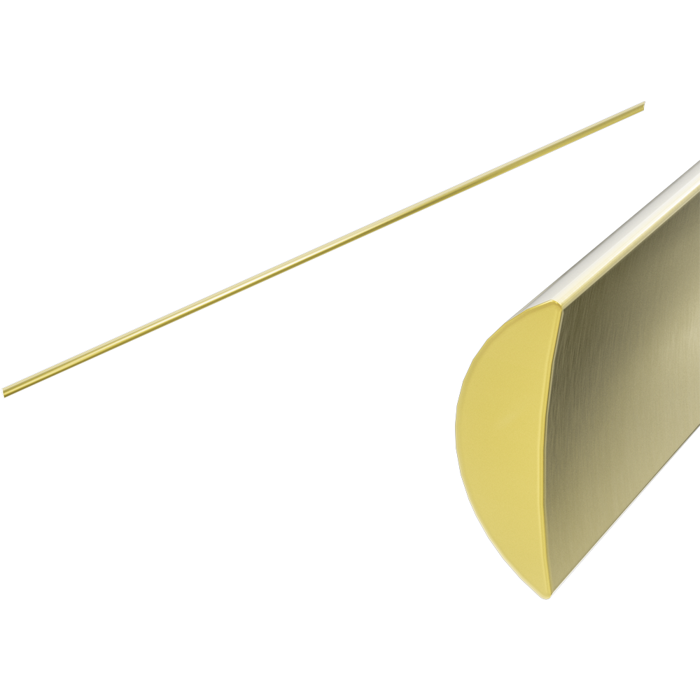 HALF ROUND WATER SEAL RAIL 750MM BRUSHED GOLD