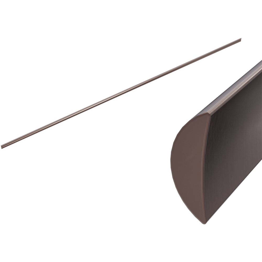 HALF ROUND WATER SEAL RAIL 750MM BRUSHED BRONZE