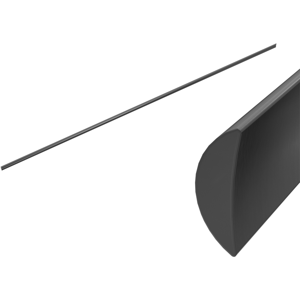 HALF ROUND WATER SEAL RAIL 750MM GUN METAL