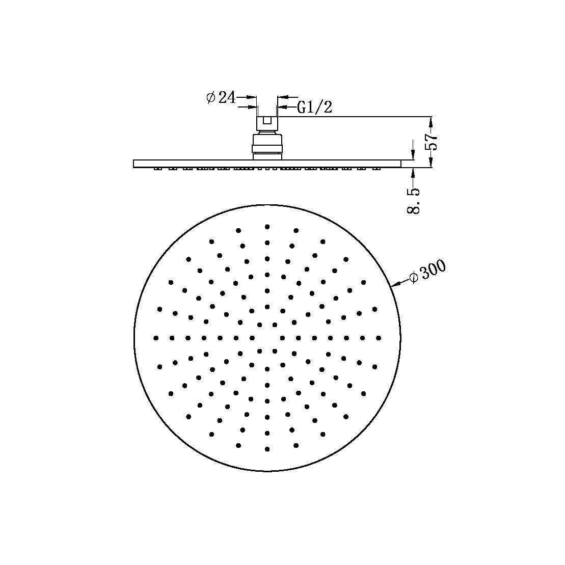 300MM ROUND SHOWER HEAD CHROME