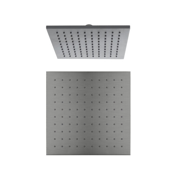 250MM SQUARE SHOWER HEAD GUN METAL