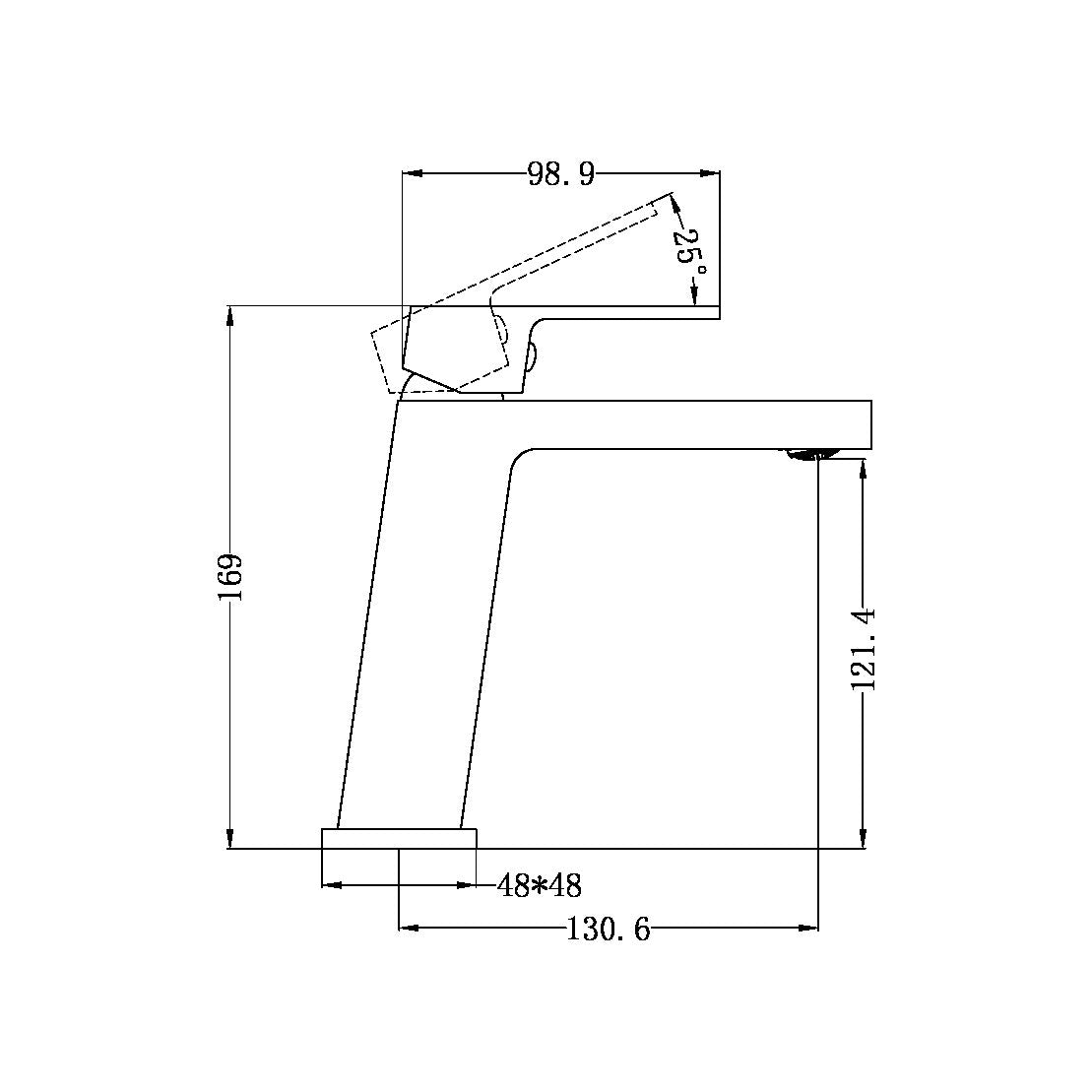 CELIA BASIN MIXER ANGLE SPOUT CHROME