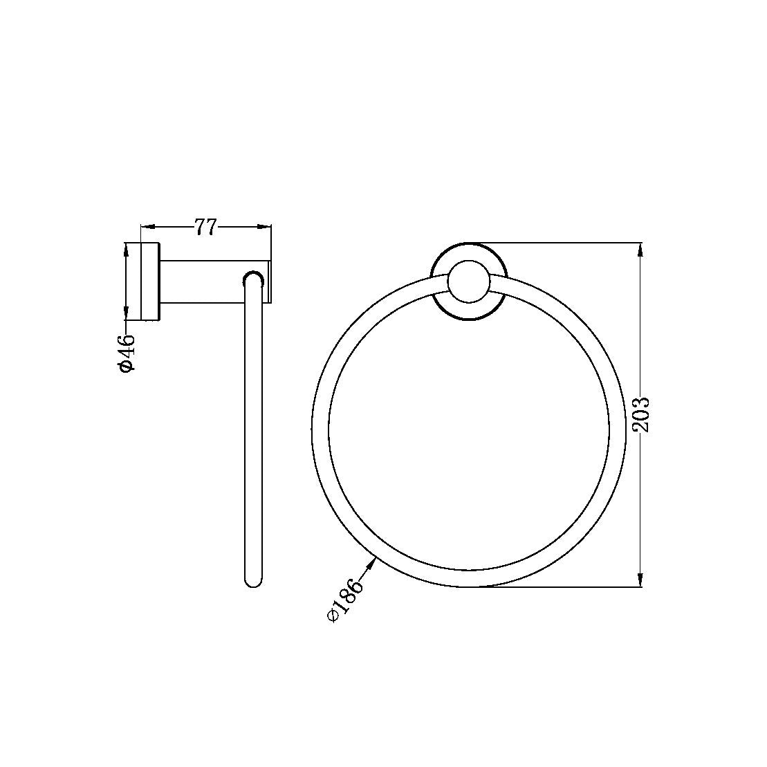 CLASSIC HAND TOWEL RING BRUSHED NICKEL