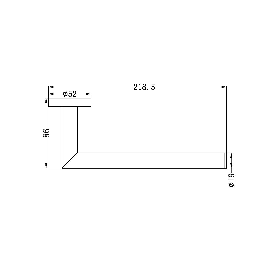 DOLCE HAND TOWEL RAIL MATTE BLACK