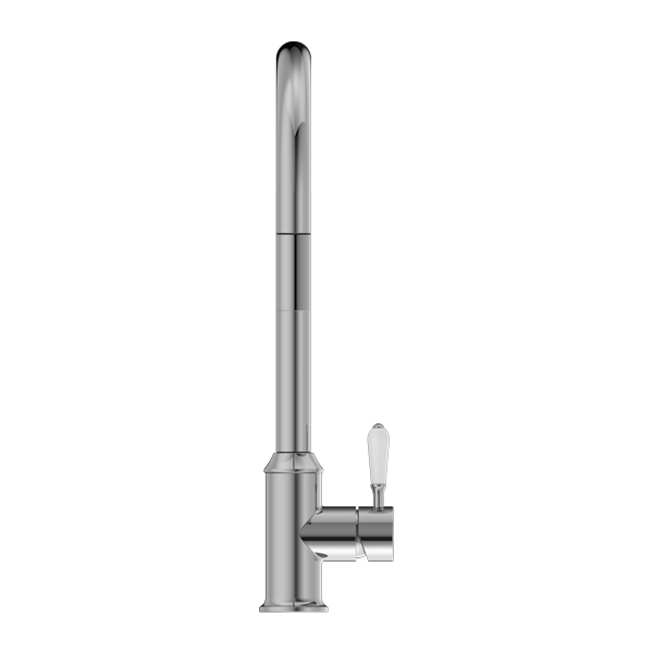 YORK PULL OUT SINK MIXER WITH VEGIE SPRAY FUNCTION WITH WHITE PORCELAIN LEVER CHROME