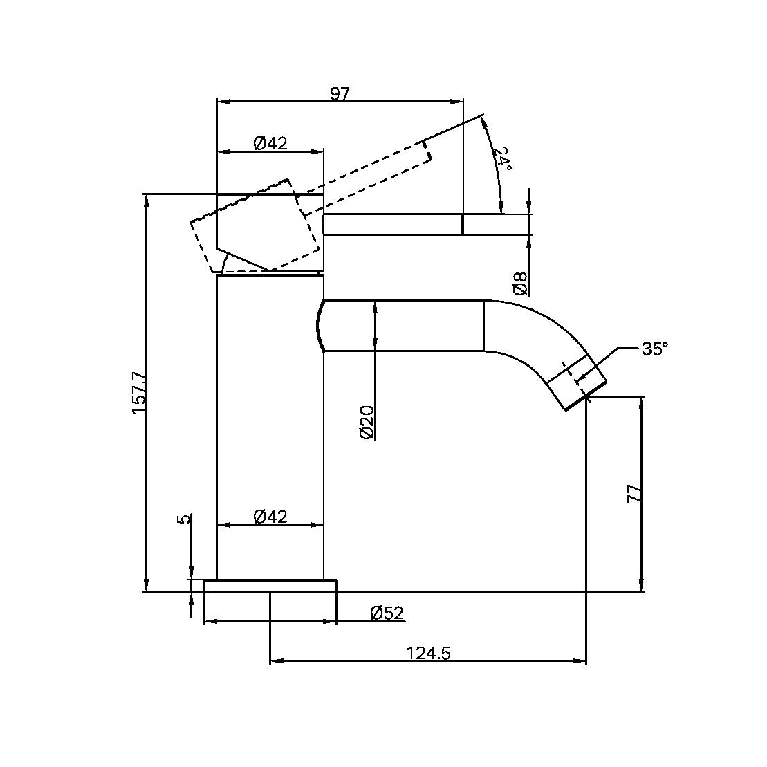 ZEN SS316L BASIN MIXER BRUSHED BRONZE