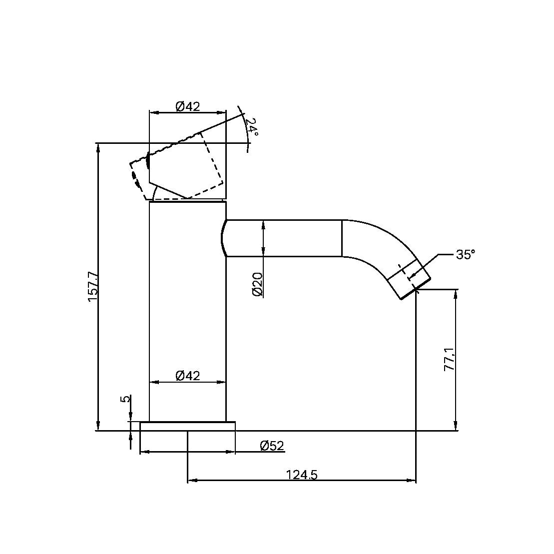 ZEN SS316L BASIN MIXER HANDLESS BRUSHED GOLD
