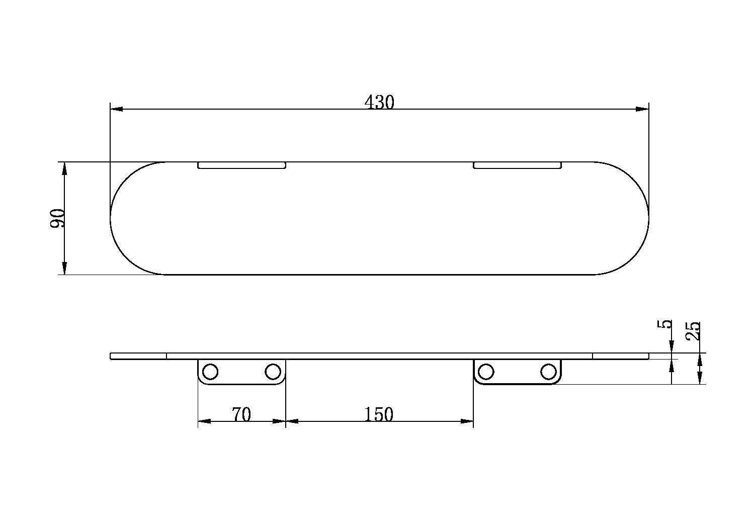 ZEN SS316L METAL SHOWER SHELF GRAPHITE