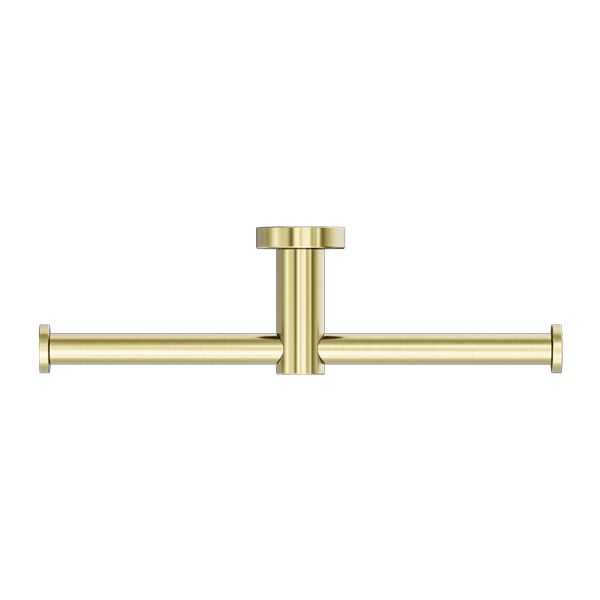 MECCA DOUBLE TOILET ROLL HOLDER BRUSHED GOLD