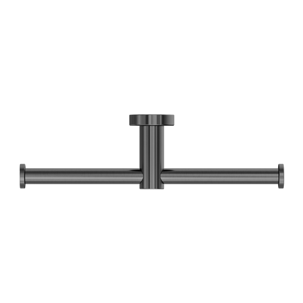 MECCA DOUBLE TOILET ROLL HOLDER GUN METAL