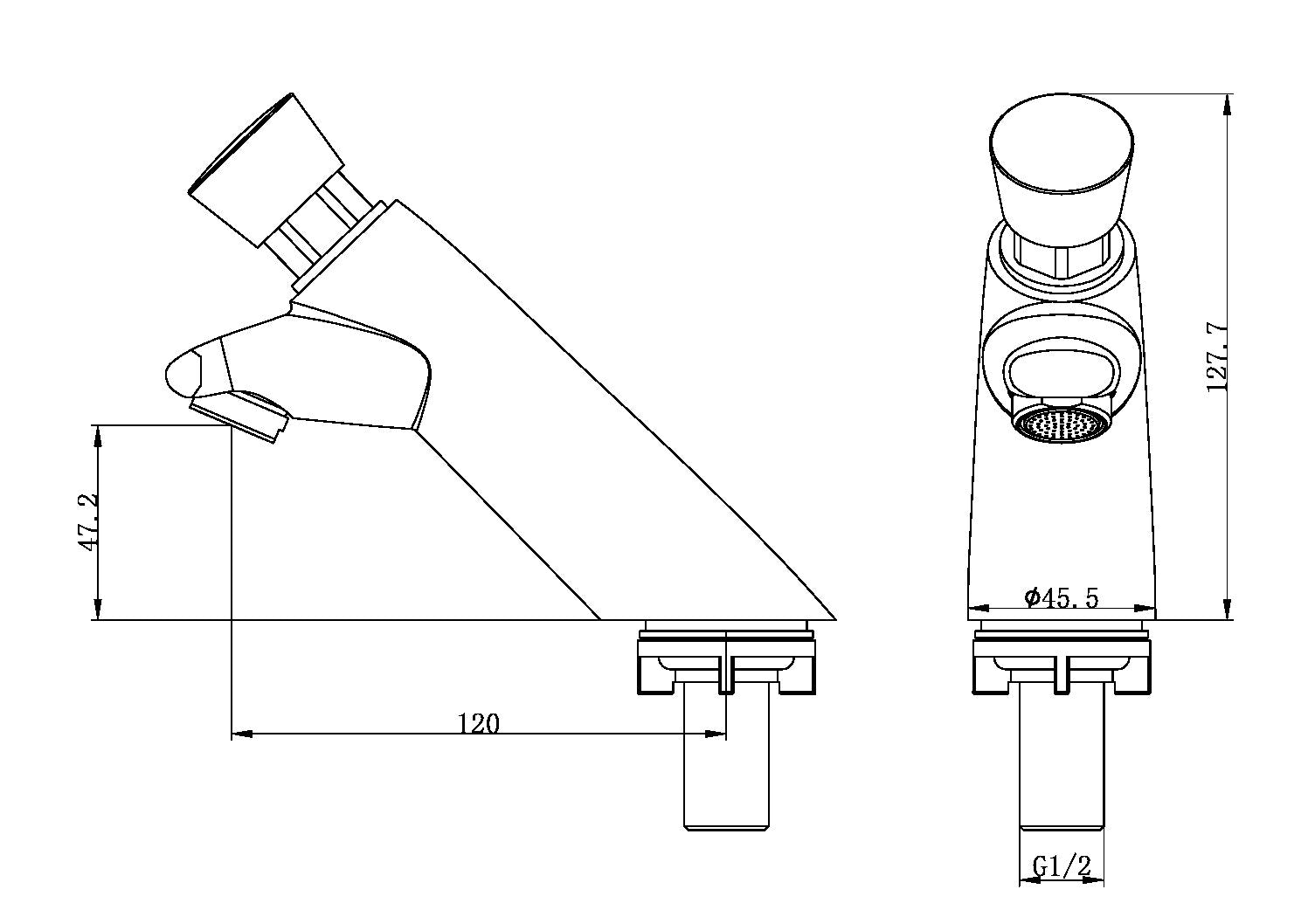 SS316 LEAD FREE TIMEFLOW PUSH BUTTON PILLAR TAP PVD BLACK