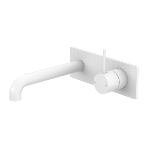 MECCA WALL BASIN/BATH MIXER HANDLE UP 160MM MATTE WHITE