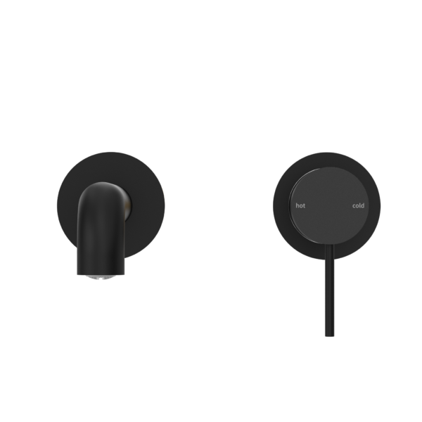 MECCA WALL BASIN/BATH MIXER SEPARETE BACK PLATE 185MM MATTE BLACK