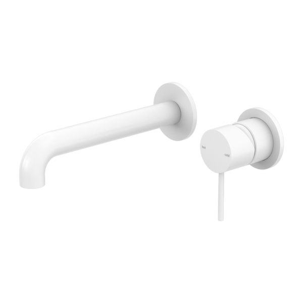 MECCA WALL BASIN/BATH MIXER SEPARETE BACK PLATE 230MM MATTE WHITE