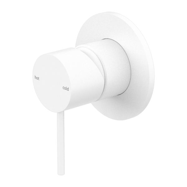 MECCA SHOWER MIXER 80MM PLATE MATTE WHITE