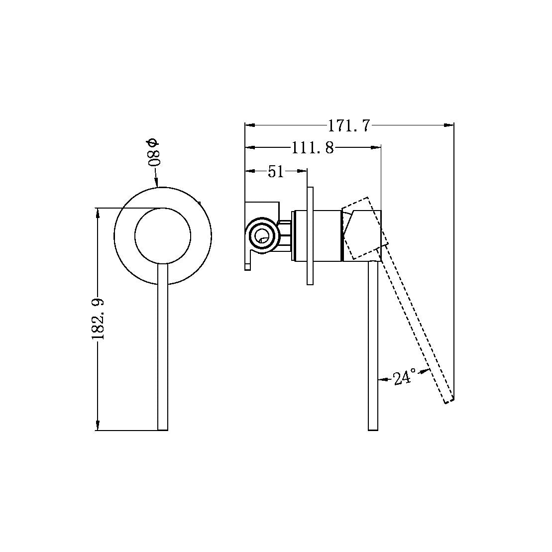 MECCA CARE SHOWER MIXER GUN METAL