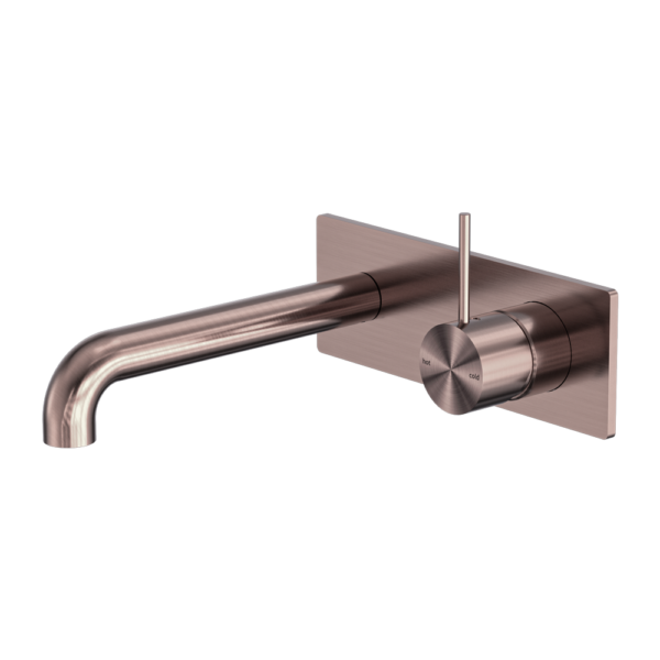 MECCA WALL BASIN/BATH MIXER HANDLE UP 160MM BRUSHED BRONZE