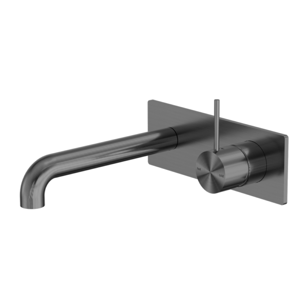 MECCA WALL BASIN/BATH MIXER HANDLE UP 230MM GUN METAL