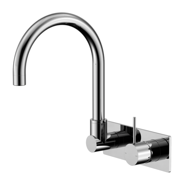 MECCA WALL BASIN/BATH MIXER SWIVEL SPOUT HANDLE UP CHROME