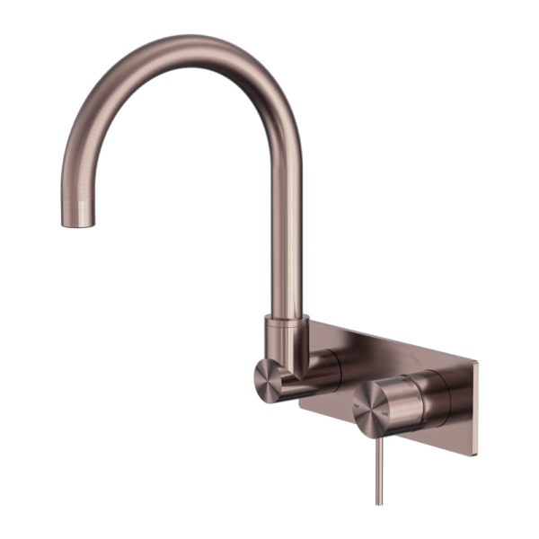 MECCA WALL BASIN/BATH MIXER SWIVEL SPOUT BRUSHED BRONZE