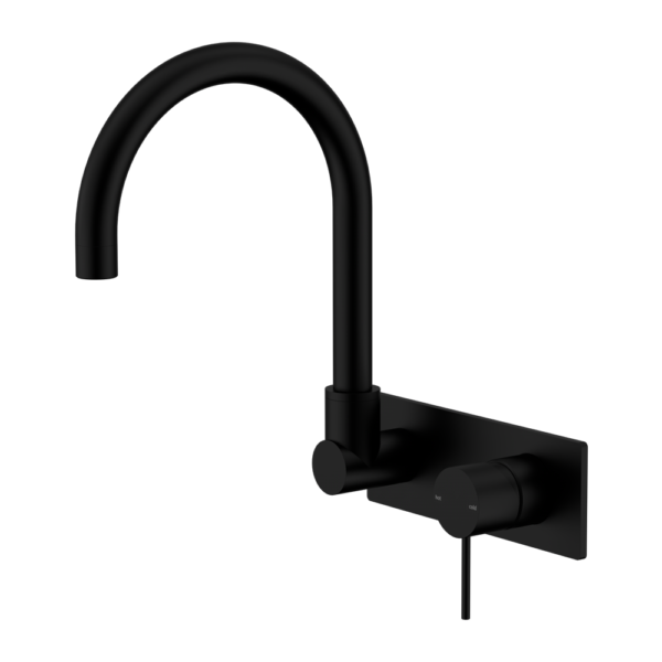 MECCA WALL BASIN/BATH MIXER SWIVEL SPOUT MATTE BLACK