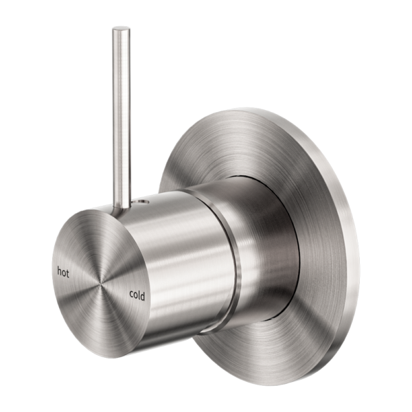 MECCA SHOWER MIXER HANDLE UP 80MM PLATE BRUSHED NICKEL