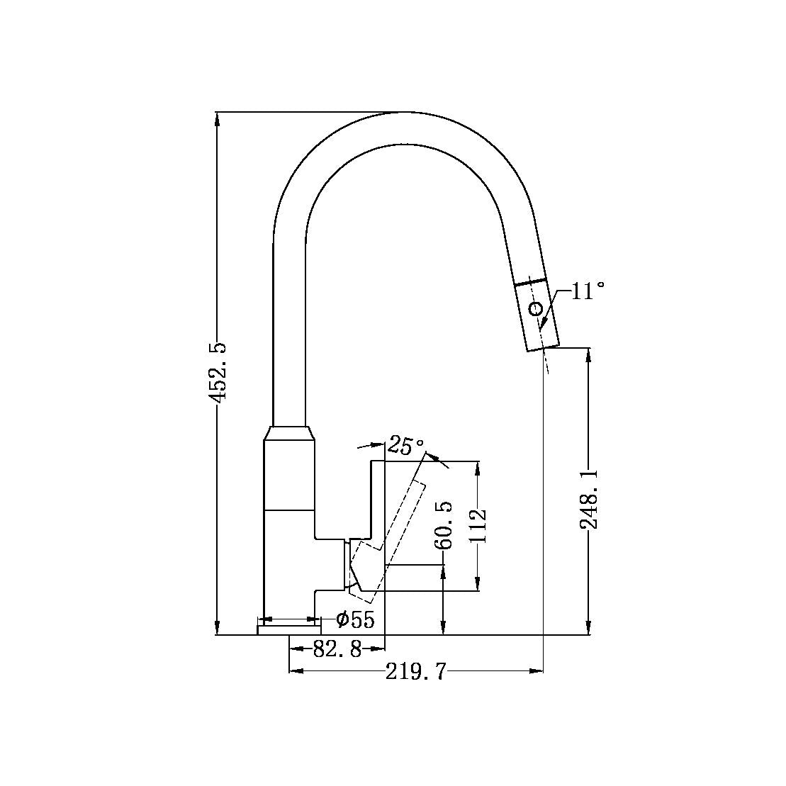 PEARL PULL OUT SINK MIXER WITH VEGIE SPRAY FUNCTION CHROME