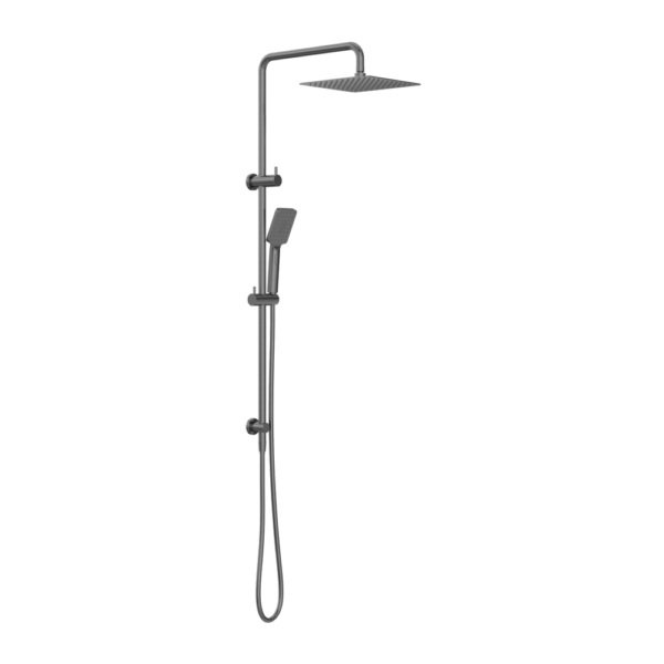 SQUARE PROJECT TWIN SHOWER GUN METAL