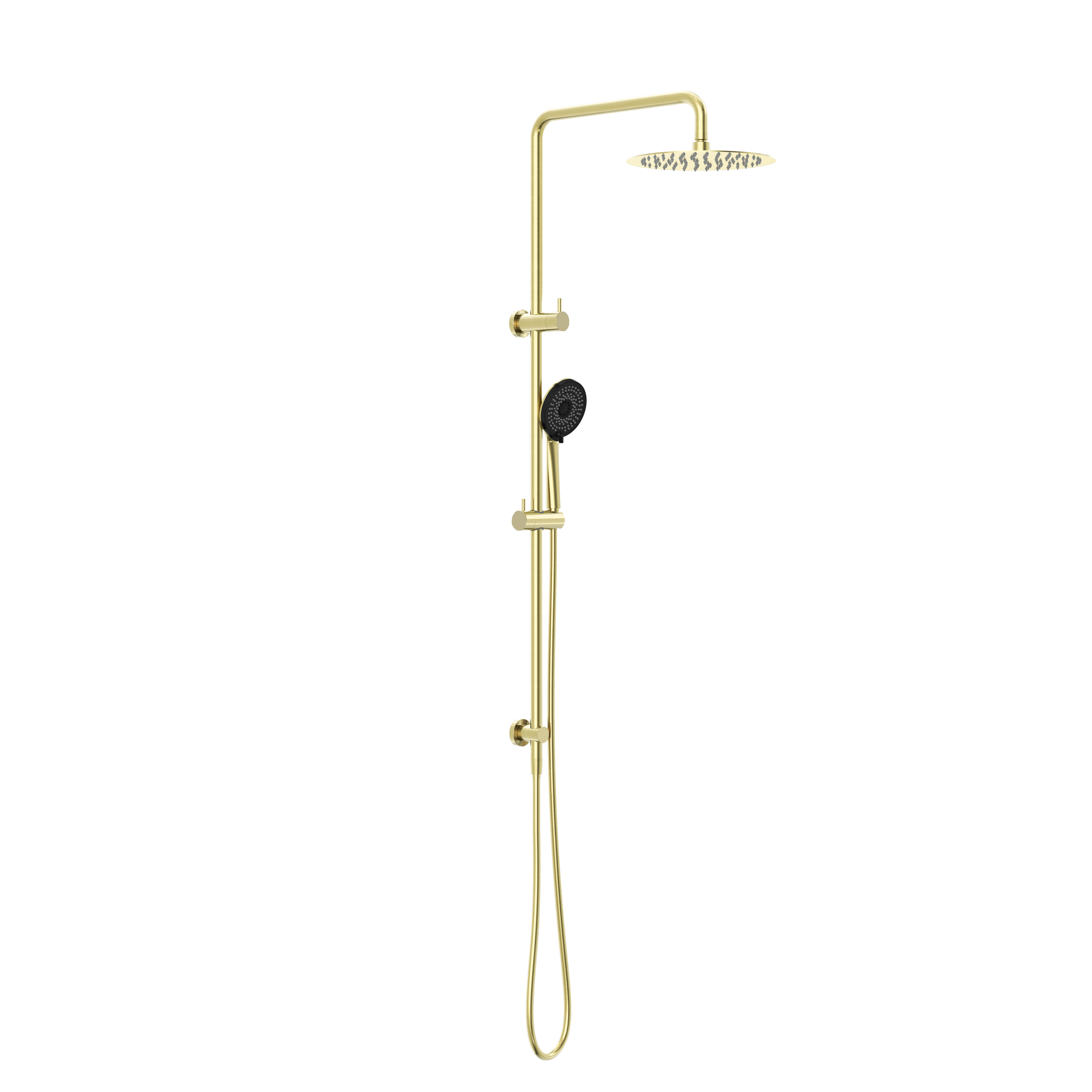 ROUND PROJECT TWIN SHOWER 4 STAR RATING BRUSHED GOLD