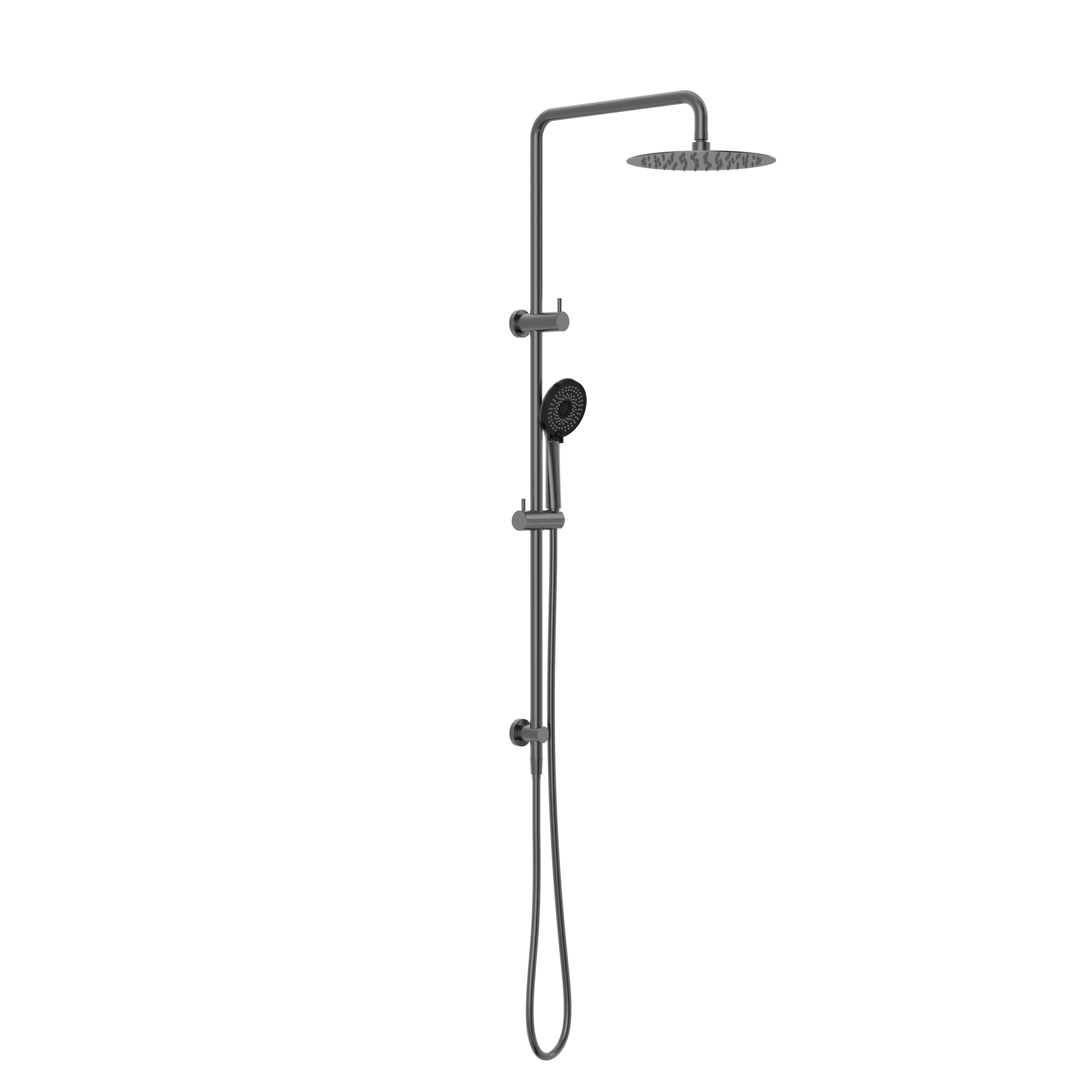 ROUND PROJECT TWIN SHOWER 4 STAR RATING GUN METAL