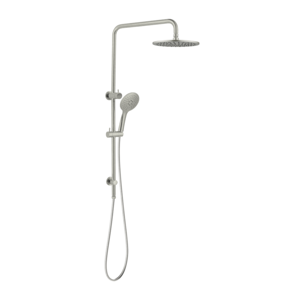 ROUND TWIN SHOWER BRUSHED NICKEL