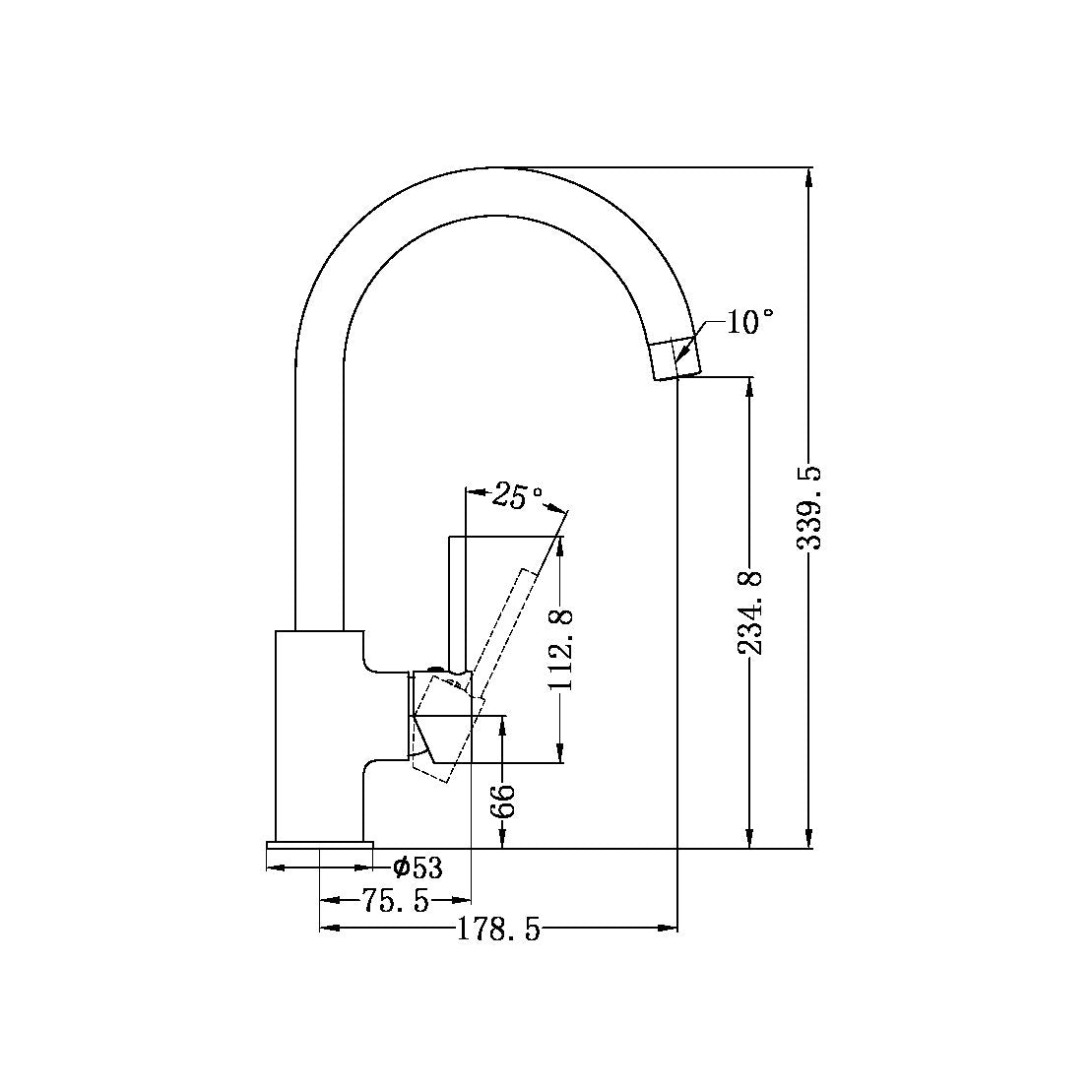 DOLCE KITCHEN MIXER GOOSENECK BRUSHED NICKEL