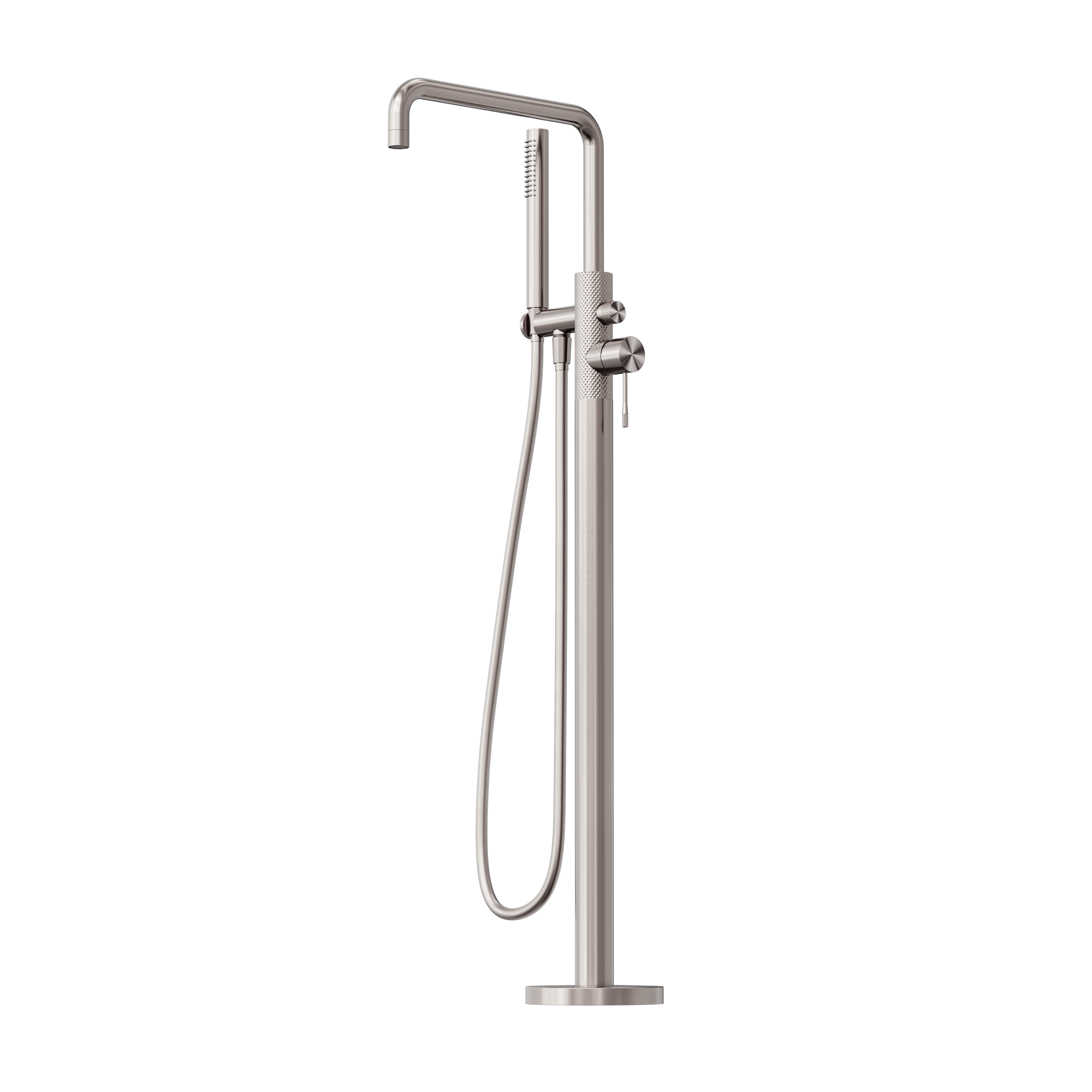 OPAL FREESTANDING BATH MIXER WITH HAND SHOWER BRUSHED NICKEL