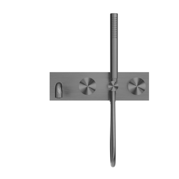 KARA PROGRESSIVE SHOWER SYSTEM WITH SPOUT 230MM GUN METAL