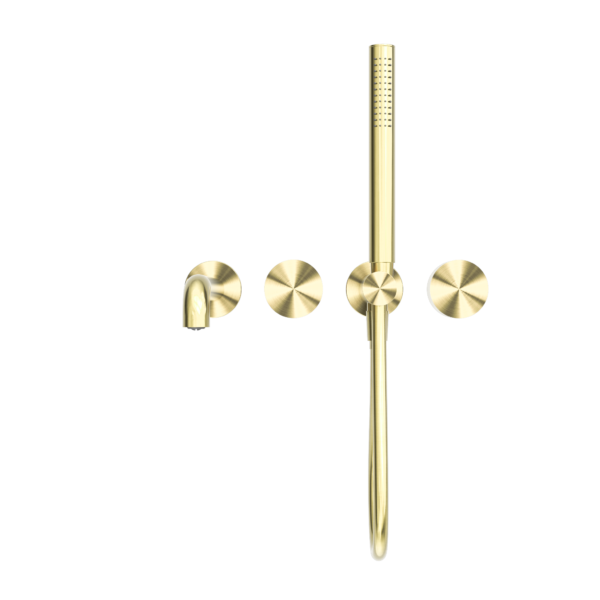 KARA PROGRESSIVE SHOWER SYSTEM SEPARATE PLATE WITH SPOUT 250MM BRUSHED GOLD