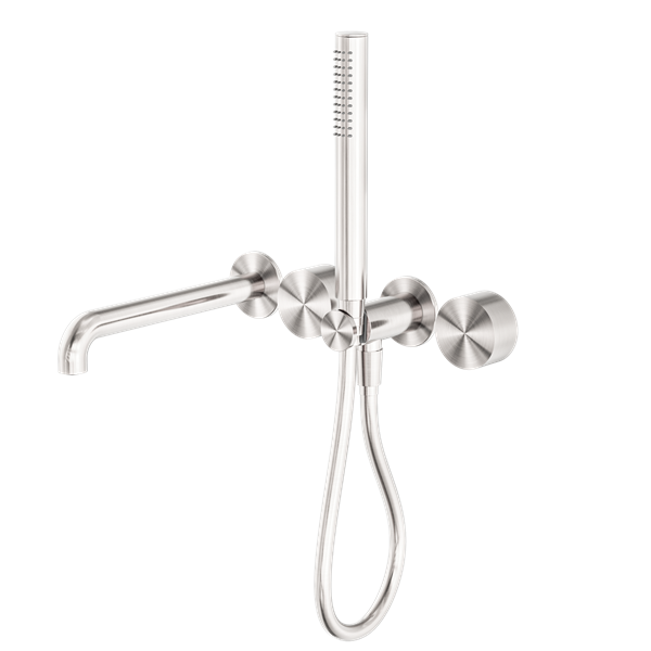 KARA PROGRESSIVE SHOWER SYSTEM SEPARATE PLATE WITH SPOUT 230MM BRUSHED NICKEL