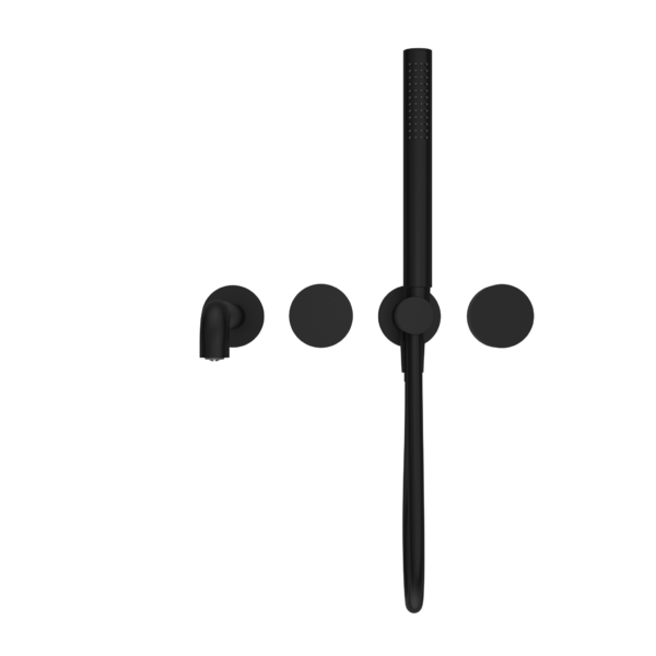 KARA PROGRESSIVE SHOWER SYSTEM SEPARATE PLATE WITH SPOUT 250MM MATTE BLACK