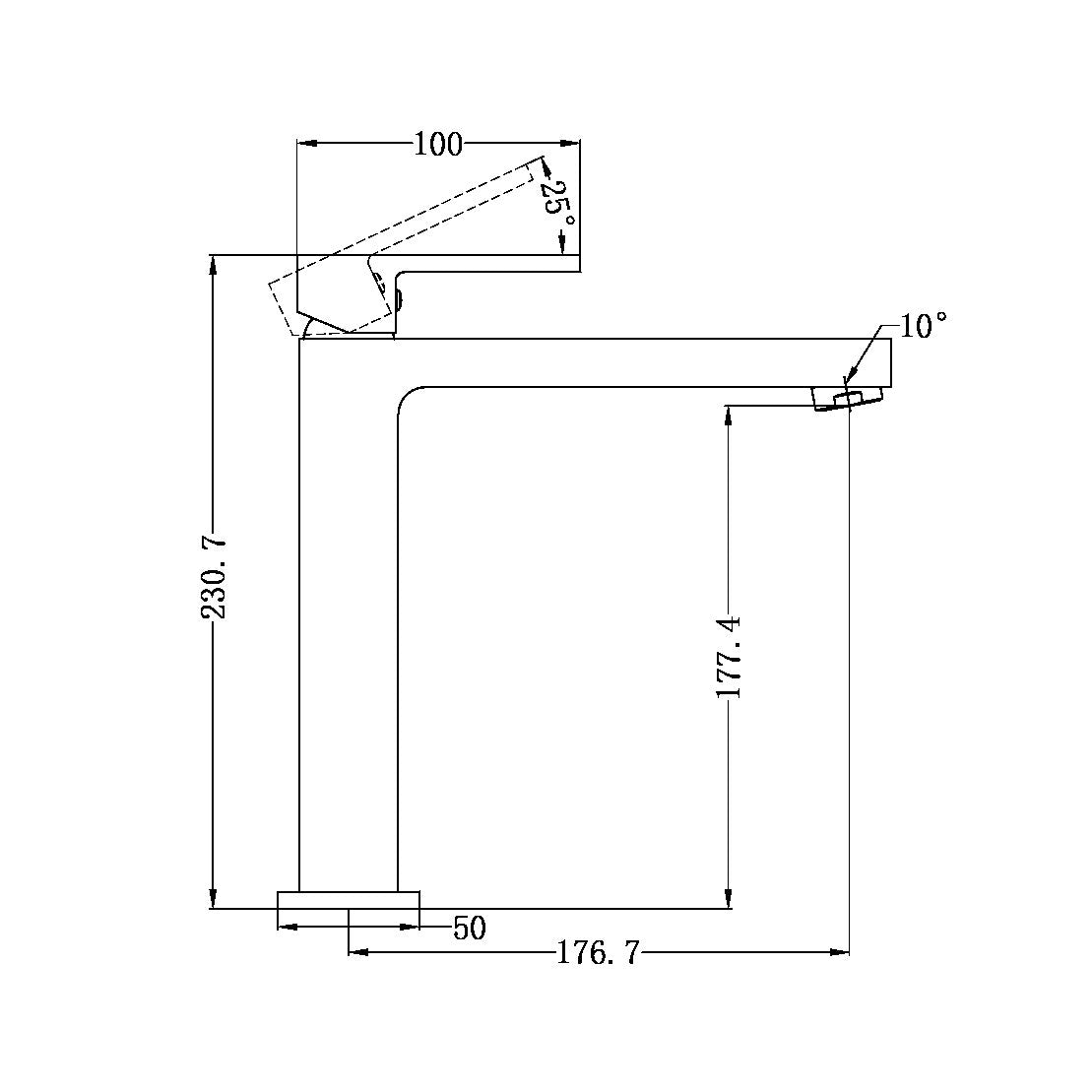 ECCO TALL BASIN MIXER BRUSHED NICKEL