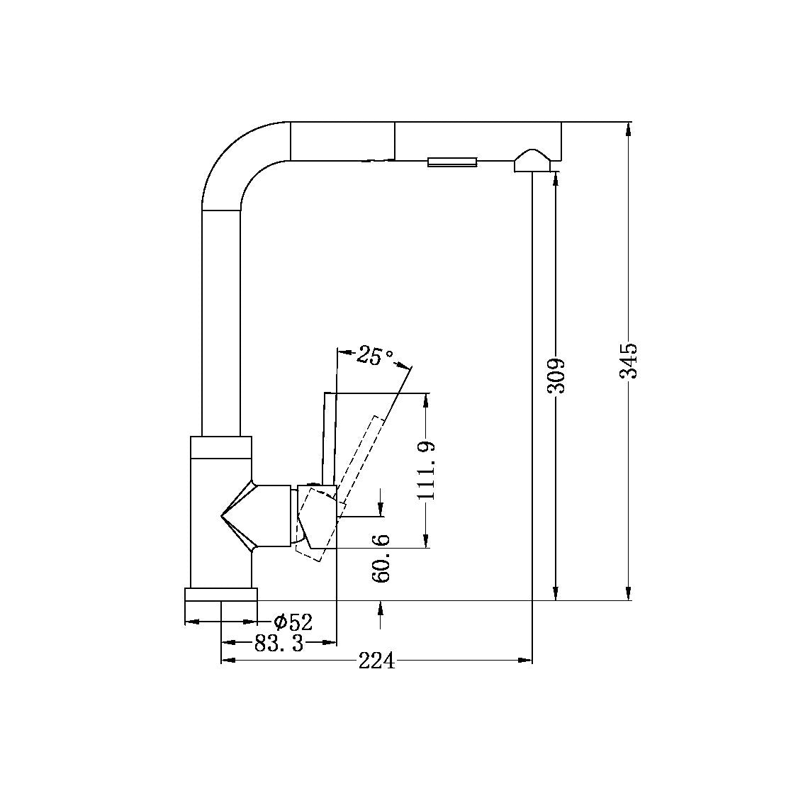PULL OUT SINK MIXER WITH VEGIE SPRAY FUNCTION CHROME
