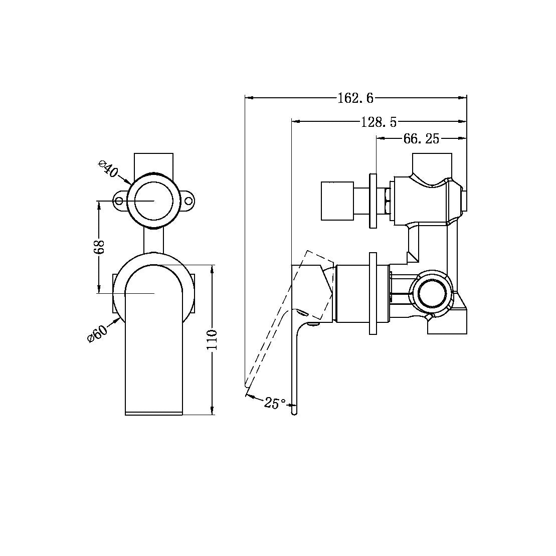 BIANCA SHOWER MIXER WITH DIVERTOR SEPARATE BACK PLATE BRUSHED BRONZE