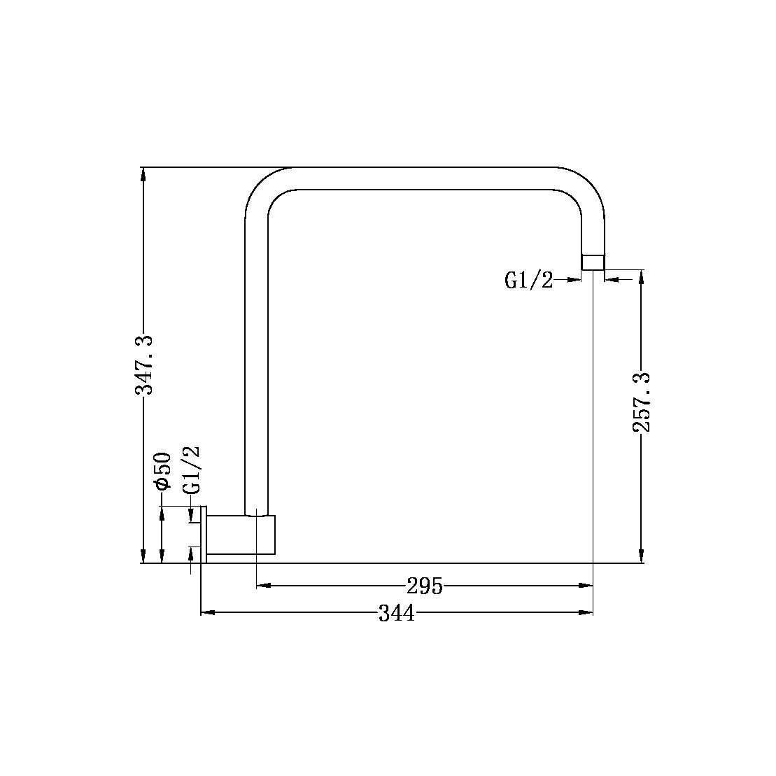 ROUND SWIVEL SHOWER ARM CHROME