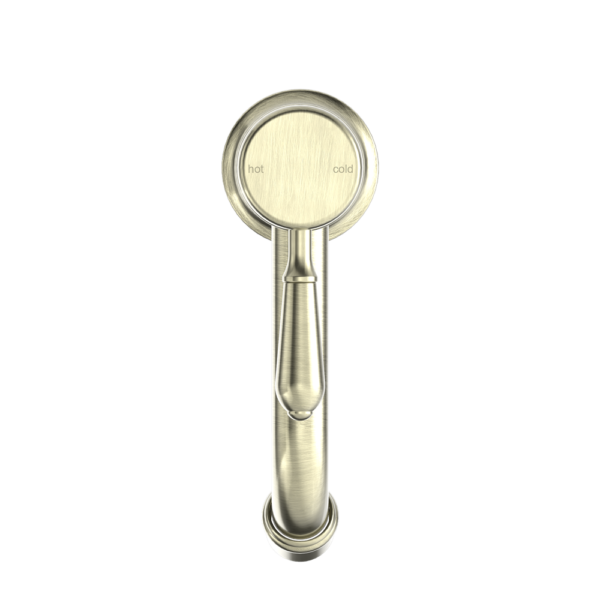 YORK STRAIGHT BASIN MIXER WITH METAL LEVER AGED BRASS