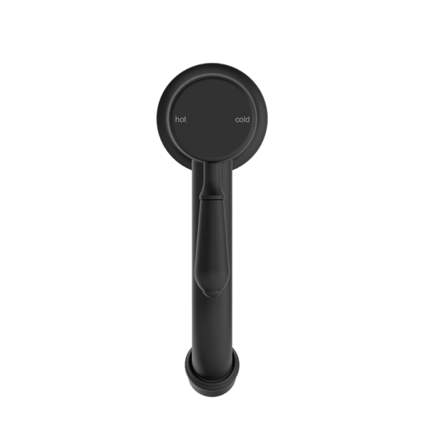 YORK STRAIGHT BASIN MIXER WITH METAL LEVER MATTE BLACK