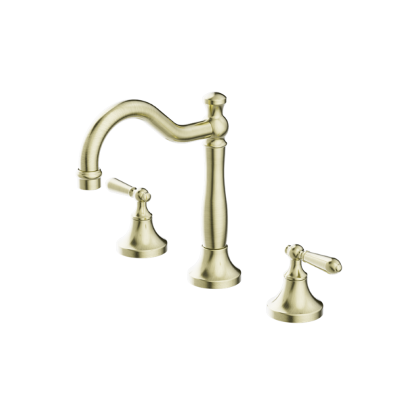YORK BASIN SET WITH METAL LEVER AGED BRASS