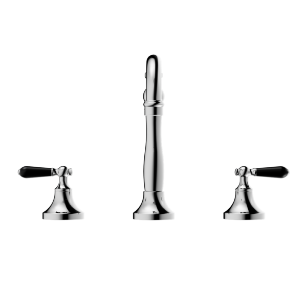 YORK BASIN SET WITH BLACK PORCELAIN LEVER CHROME