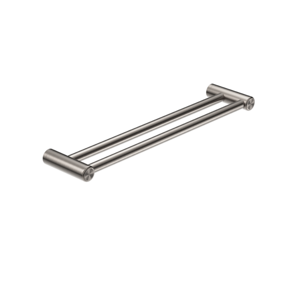 MECCA CARE 25MM DOUBLE TOWEL GRAB RAIL 600MM BRUSHED NICKEL