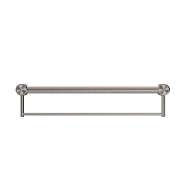 MECCA CARE 32MM GRAB RAIL WITH TOWEL HOLDER 300MM BRUSHED NICKEL