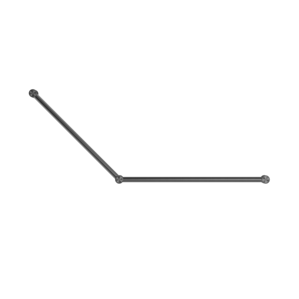 MECCA CARE 32MM DDA GRAB RAIL SET 45 DEGREE 750X900MM GUN METAL
