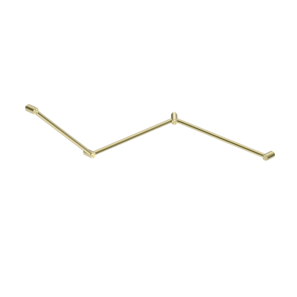 MECCA CARE 32MM DDA TOILET GRAB RAIL SET 45 DEGREE CONTINUOUS 750X965X1025MM BRUSHED GOLD